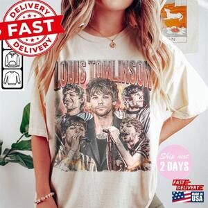Limited Louis Tomlinson Music Shirt  90S Merch One Direction T-Shirt
